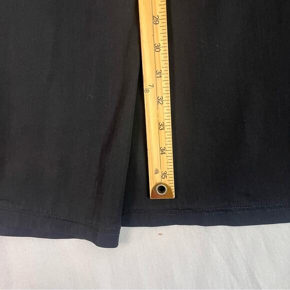 Theory Faux Wrap Maxi Skirt Womens 8 Black Cotton Poplin Minimalist Classic - Picture 11 of 12